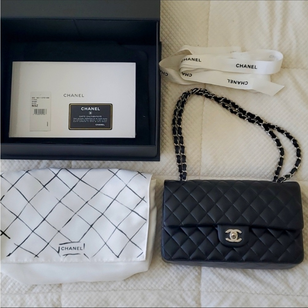Chanel Classic Lambskin Handbag with Silver Hardware